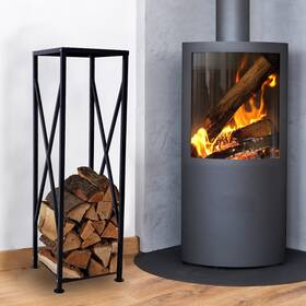Tzou 955609451613 43.7 Tall Firewood Rack Wood Storage Logs Bracket Steel Fireplace Lo