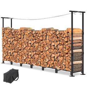 Ufavo Home 652401064596 8ft Firewood Rack Outdoor Adjustable Log Racks With Carry Bag For He
