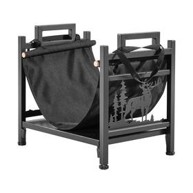 Uimoso 199413777316 Indoor Firewood Rack 1.5 Ft Durable Steel Frame Log Holder For Fireplace