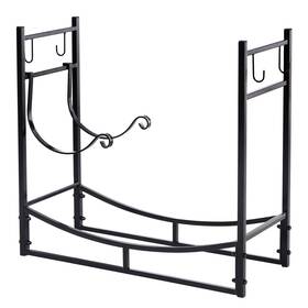Uirio 732845903153 33 Inch Firewood Rack With Fireplace Tools 2-tier Log Holder For Indoor Or Outdoor