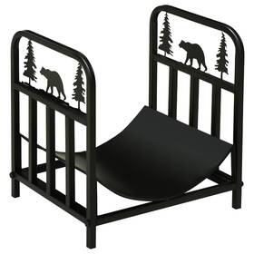Uirio 732845919079 17 Inch Indoor And Outdoor Fireplace Log Holder Rack Carry Handle 110 Lb. Capacity