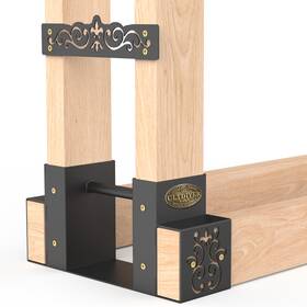 Ultdiyer Tf18015c Firewood Rack Outdoor Log Storage Bracket With Decorative Pattern Heavy Duty