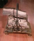 Unbranded Antique Detailed Leaf Pattern Wicker Log Holder Uncertain