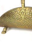 Unbranded Vintage Hammered Brass Lion Fireplace Firewood Rack Log Holder