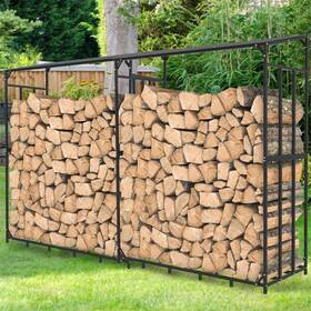 0de20234829 Unho Xxl Heavy Duty Firewood Log Rack Wood Storage Stand With Cover Dust Sun Protect