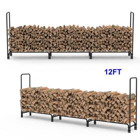 Unho 427272130359 12ft Long Metal Wood Log Store Outdoor Garden Firewood Stacking Storage Stand Us