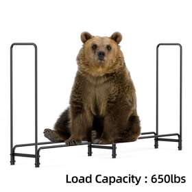 D8sj2mxav Unho Large 8/12ft Firewood Storage Rack Holder Heavy Steel Fr All Season Fuel Stacker