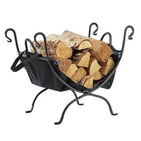 Uniflame 110709827720 Deluxe Wrought Iron Firewood Log Holder Black