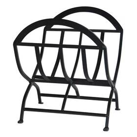 Uniflame 711181564815 Black Wrought Iron 22 Inch W Decorative Folding Firewood Rack
