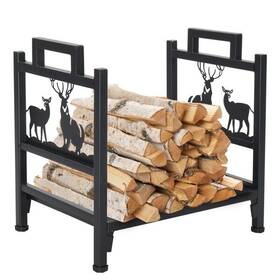 Universal 629722577043 Steel Firewood Rack Holder Single Layer With Animal Pattern