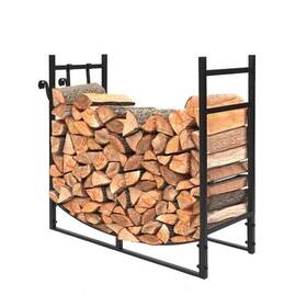 Universal 629722578026 33 Inch Firewood Log Rack Wrought Iron Wood Lumber Storage Holder For Fireplace