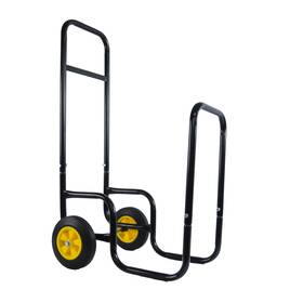 S63546 Universal New Steel Firewood Log Cart Rolling Dolly Hauler With Outdoor/indoor Wood Rack