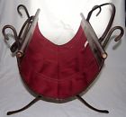 Unnkown Ll Bean Iron Log Holder Folding Brown Leather Carrier