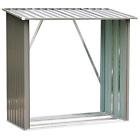 Us8451750131 Outsunny Steels Sturdy Firewood Shed Storage Rack Gray 842525125246