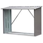 Us8451760131 Outsunny Steels Sturdy Firewood Shed Storage Rack Gray 842525125208