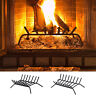 Usx-842-1280141 Outsunny Firewood Log Grate For Indoor Wood Burning Fireplace Steel