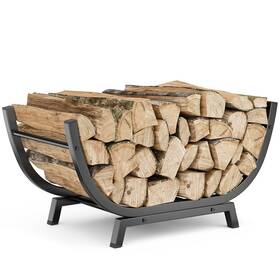 Venkuber 701969320894 Firewood Rack - 25 Inch Outdoor Indoor Metal Holder With Th