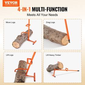 Vevor 197988811213 Timberjack Log Lifter 4 In 1 Roller 46.5 Logging Forestry Multitool