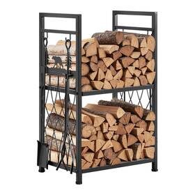 Vevor 197988885078 2 Tier Indoor Firewood Rack With Fireplace Tools 1.3 Ft Log Wood Holder