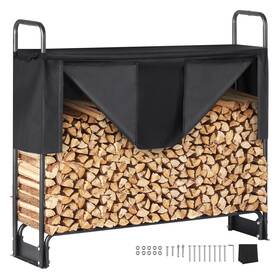 Dcjpsygnjb52xg4qj Vevor 4.3ft Outdoor Firewood Rack With Cover Holder 52 Inch X 14.2 46.1