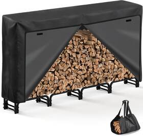Vicearth 744759979599 8ft Firewood Rack With Cover Outdoor Heavy Duty Wood Storage 600d Oxf