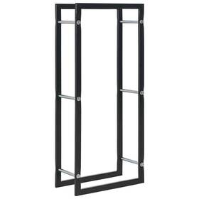 284700 Vidaxl Firewood Rack Black Steel Fireplace Organizer Stacker Log Holder Stand