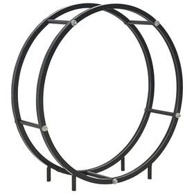 284701 Vidaxl Firewood Rack Black Steel Fireplace Organizer Stacker Log Holder Stand