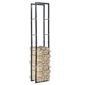 286283 Vidaxl Firewood Rack Black Steel Fireplace Organizer Stacker Log Holder Stand