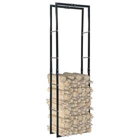 286284 Vidaxl Firewood Rack Black Steel Fireplace Organizer Stacker Log Holder Stand