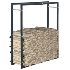 286287 Vidaxl Firewood Rack Black Steel Fireplace Organizer Stacker Log Holder Stand