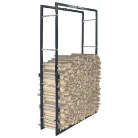 286289 Vidaxl Firewood Rack Black Steel Fireplace Organizer Stacker Log Holder Stand