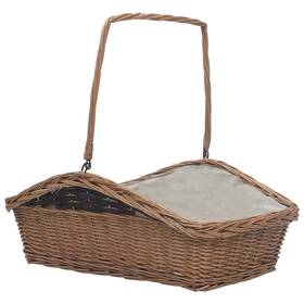 286989 Vidaxl Firewood Basket With Handle 24.2 Inch X18.3 X22.8 Brown Willow