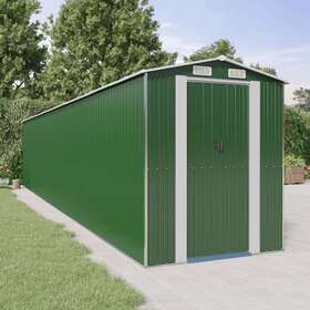 3147437 Vidaxl Storage Shed Outdoor For Backyard Patio Galvanized Steel