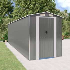 3147444 Vidaxl Storage Shed Outdoor For Backyard Patio Galvanized Steel