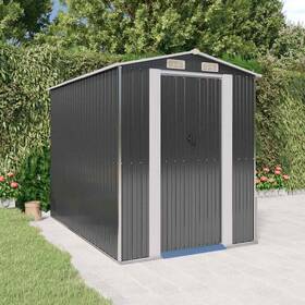 3147450 Vidaxl Storage Shed Galvanized Steel Garden Anthracite