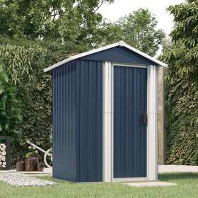 316235 Vidaxl Garden Shed Anthracite 49.6 Inch X38.4 X69.7 Galvanized Steel