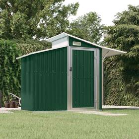 316242 Vidaxl Storage Shed Garden For Furniture Green Galvanized Steel