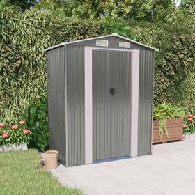 319269 Vidaxl Storage Shed For Tools Furniture Light Gray Galvanized Steel