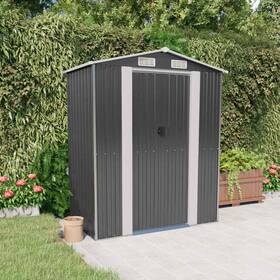 319271 Vidaxl Storage Shed For Tools Furniture Anthracite Galvanized Steel