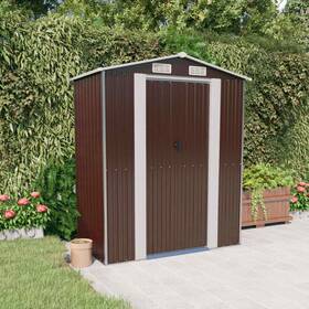 319273 Vidaxl Storage Shed For Tools Furniture Dark Brown Galvanized Steel