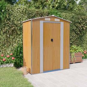 319275 Vidaxl Storage Shed For Tools Furniture Light Brown Galvanized Steel