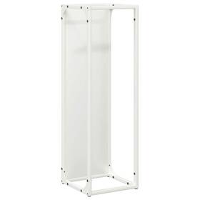 864264 Vidaxl Firewood Rack White 9.8x9.8x31.5 Inch Cold-rolled Steel