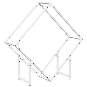 864284 Vidaxl Firewood Rack White 31.5x9.8x31.5 Inch Cold-rolled Steel