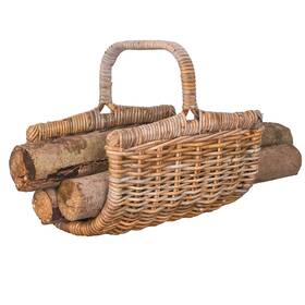 Qi004423 Vintiquewise Decorative Rattan Natural Log Holder Basket For Entryway Dining
