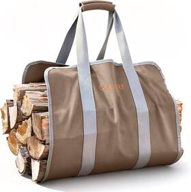 Viola Tech 313016097033 Wood Carrier For Firewood With Handles Foldable 16oz Canvas Sling Bag