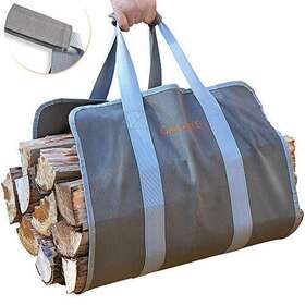 8541800389 Viola Tech Wood Carrier For Firewood With Handles Foldable 16oz Canvas Sling