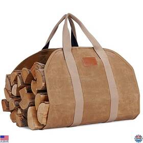 B09npjr58l Visit The Twentynext Store Heavy Duty Wood Log Carrier Tote Bag Waxed Canvas With Handles Camping Bbq
