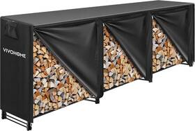 Vivohome 300481424464 12 Ft Heavy Duty Firewood Rack Outdoor With Cover Usa
