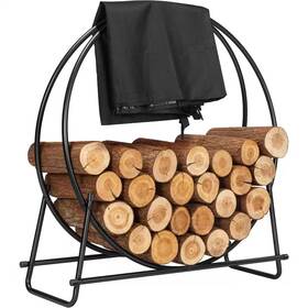 Vivohome 445002717700 Heavy Duty 30 Inch Indoor/outdoor Round Firewood Log Rack With Cover