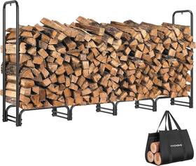 Vh1511us Vivohome 8ft Firewood Rack Heavy Duty Adjustable Log Holder Indoor Outdoor